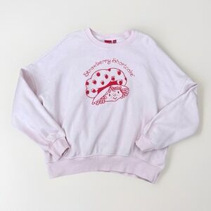 Strawberry Shortcake Women's Pink Crew Neck Sweater Size Medium